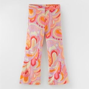 NEW ZARA Girls Groovy Linen Blend Flared Pants Size 9